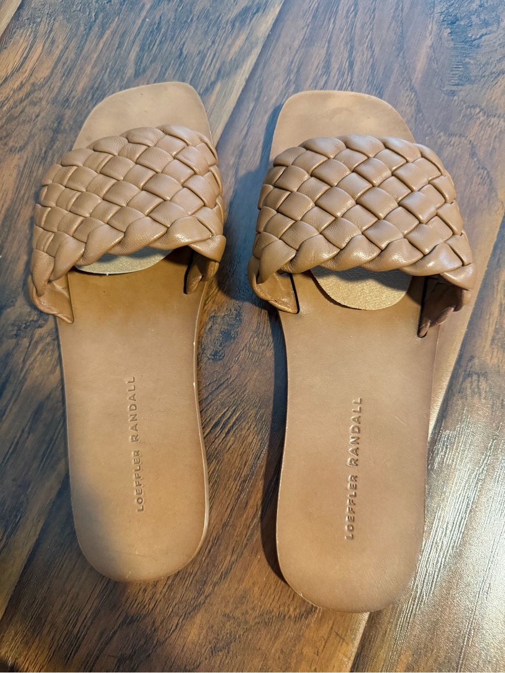 Loeffler Randall Braided Leather Slide Sandals - Brown